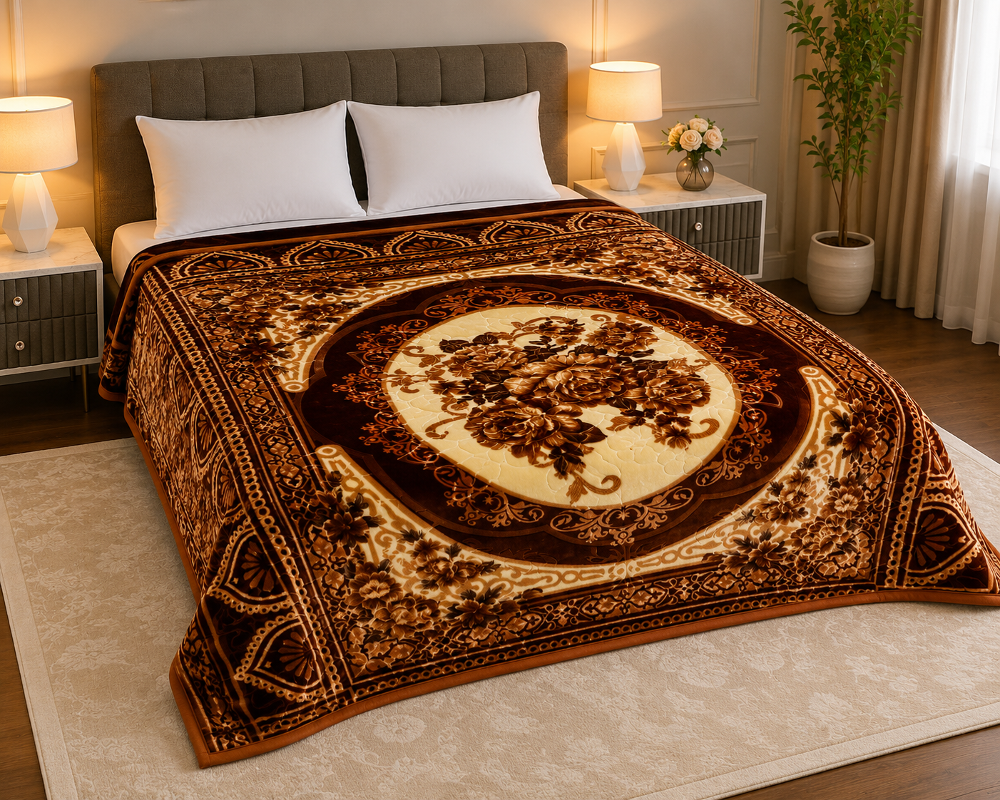 Best Choice Double Bed 2-Ply Blanket Brown