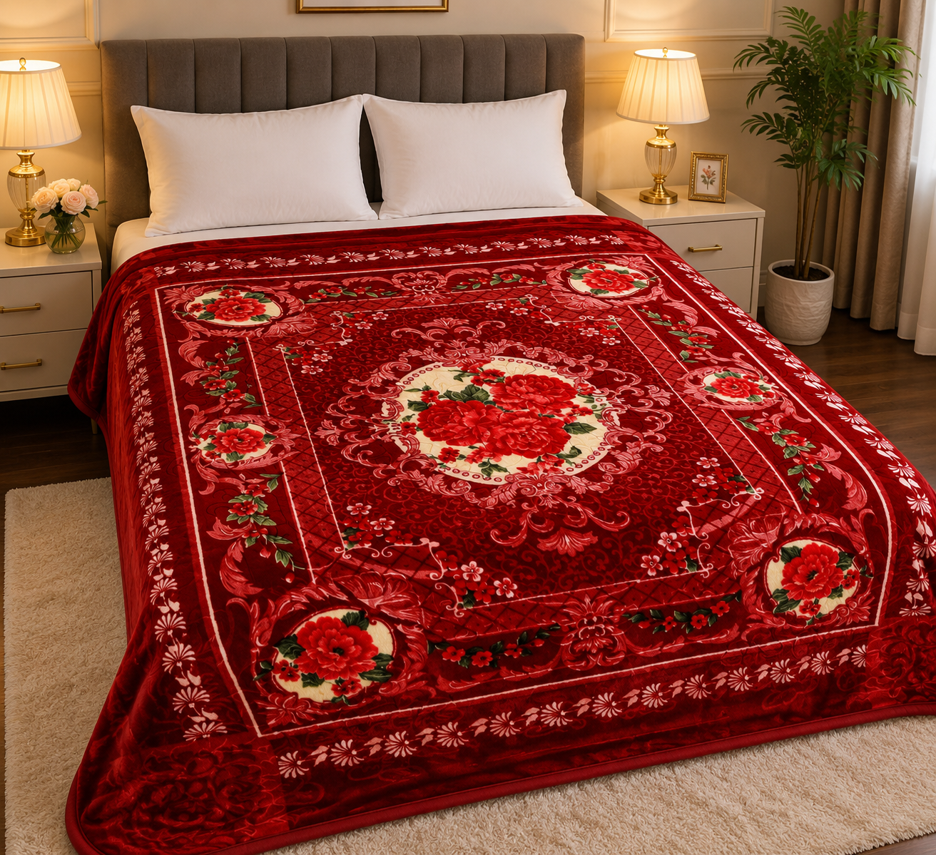 Best Choice Double Bed 2-Ply Blanket Maroon