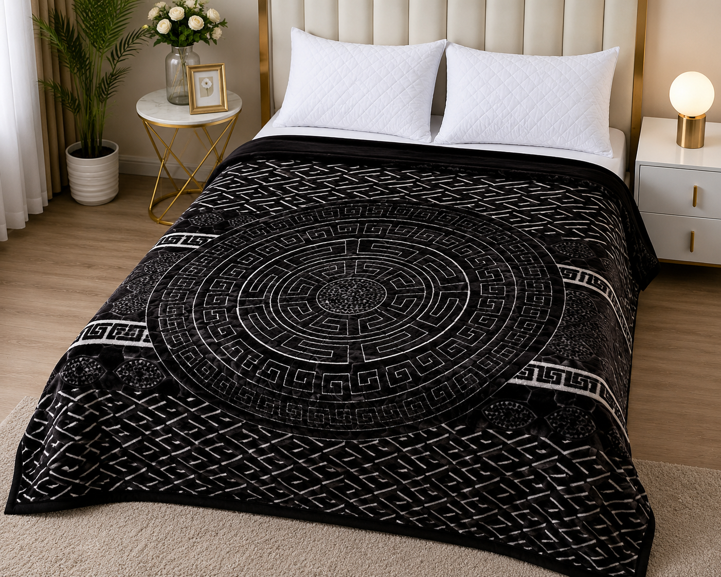 Premium Cloudy 2-Ply Double Bed Blanket Grey