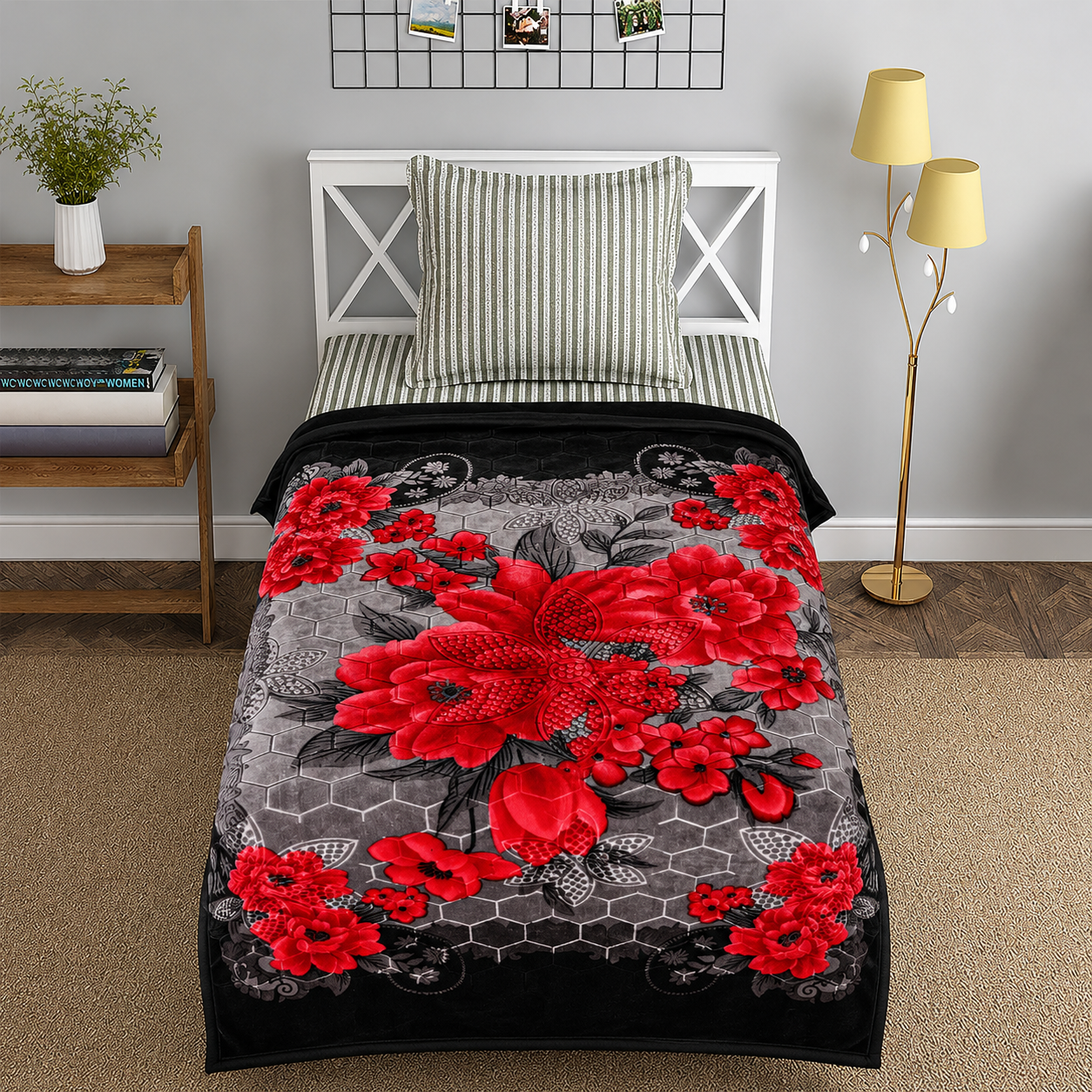 Prestige Single Bed 2-Ply Blanket Black