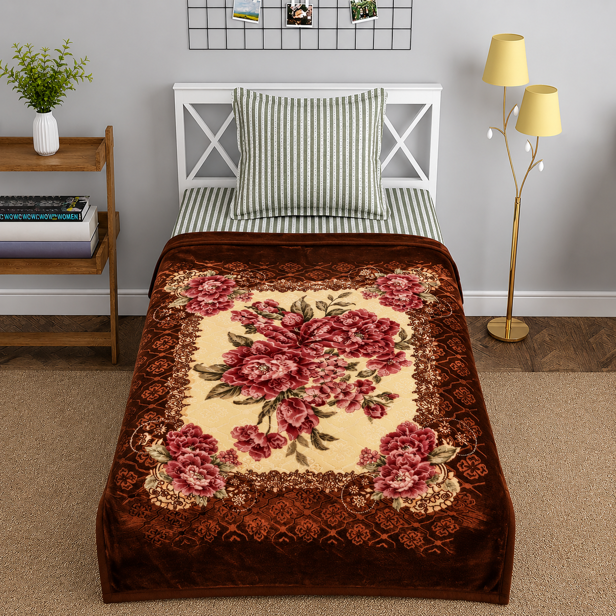 Prestige Single Bed 2-Ply Blanket Brown