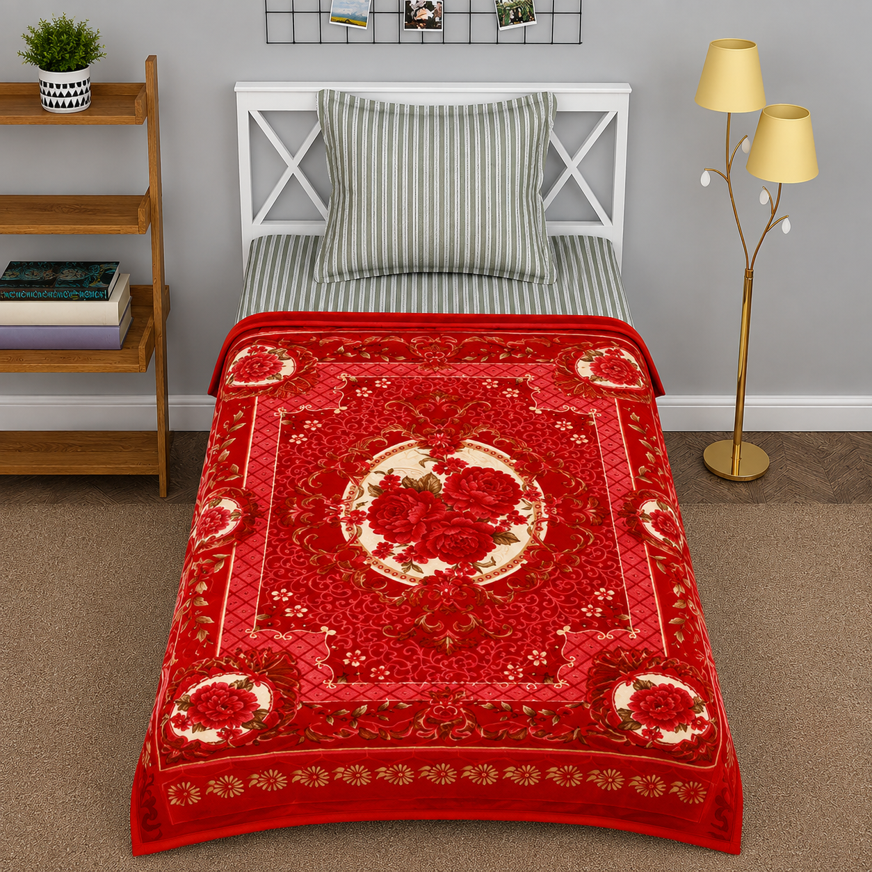 Single Bed 2-Ply Blanket 004 Red